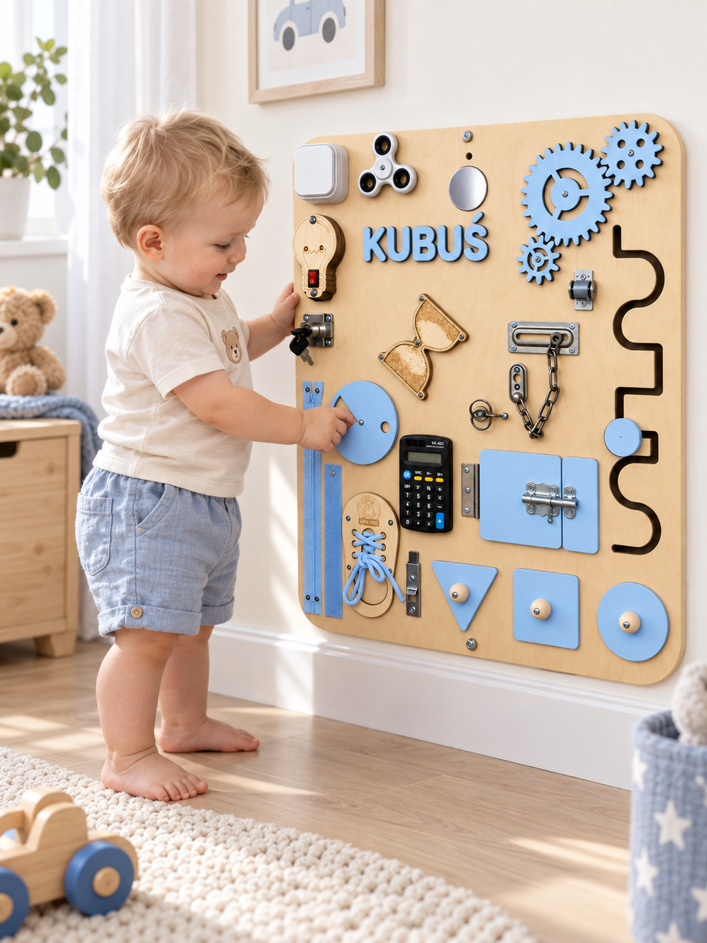 Tavola manipolativa Montessori con personalizzazione.